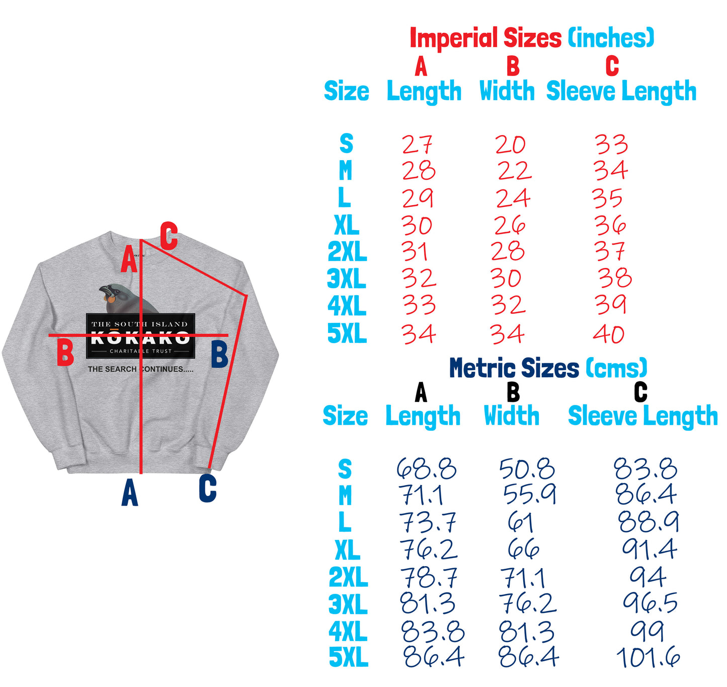 SOUTH ISLAND KŌKAKO Charitable Trust Sweatshirt