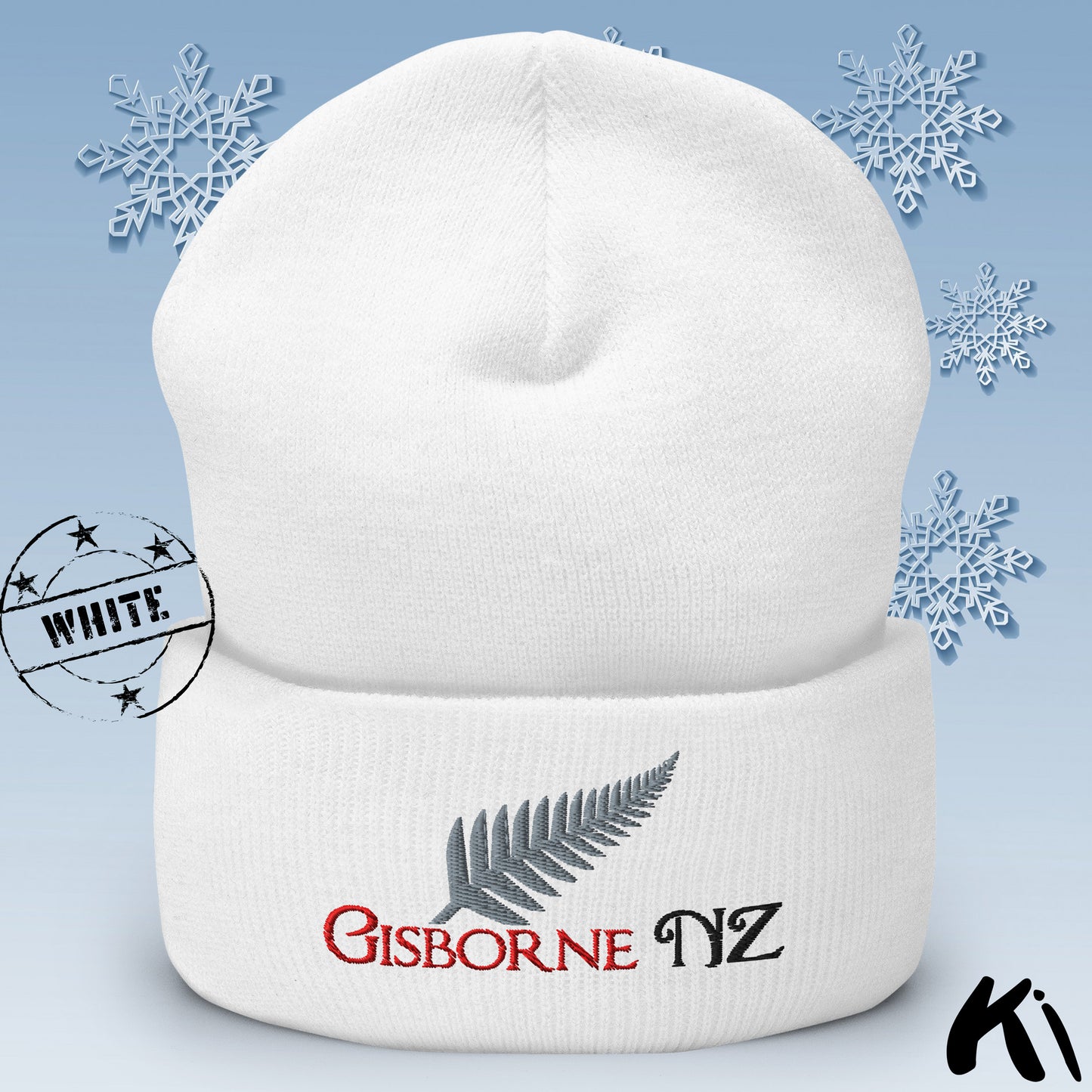 GISBORNE NZ Silver Fern Cuffed Beanie