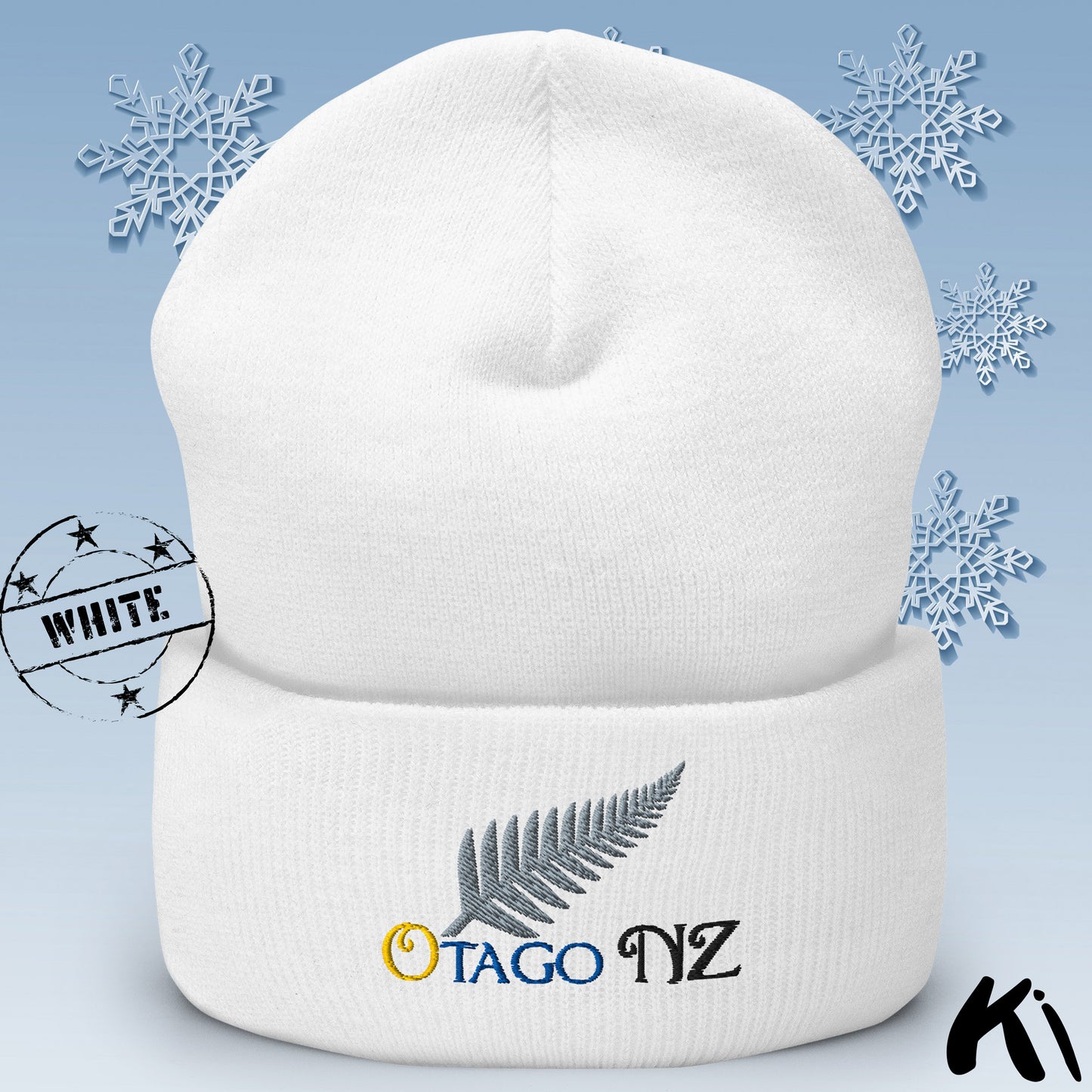 OTAGO NZ Silver Fern Cuffed Beanie