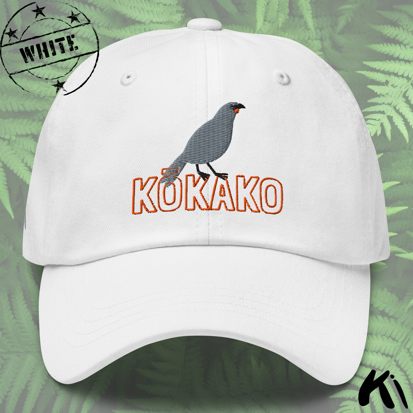 SOUTH ISLAND KŌKAKO Embroidered Cap / Dad Hat w/Grey Side Logo