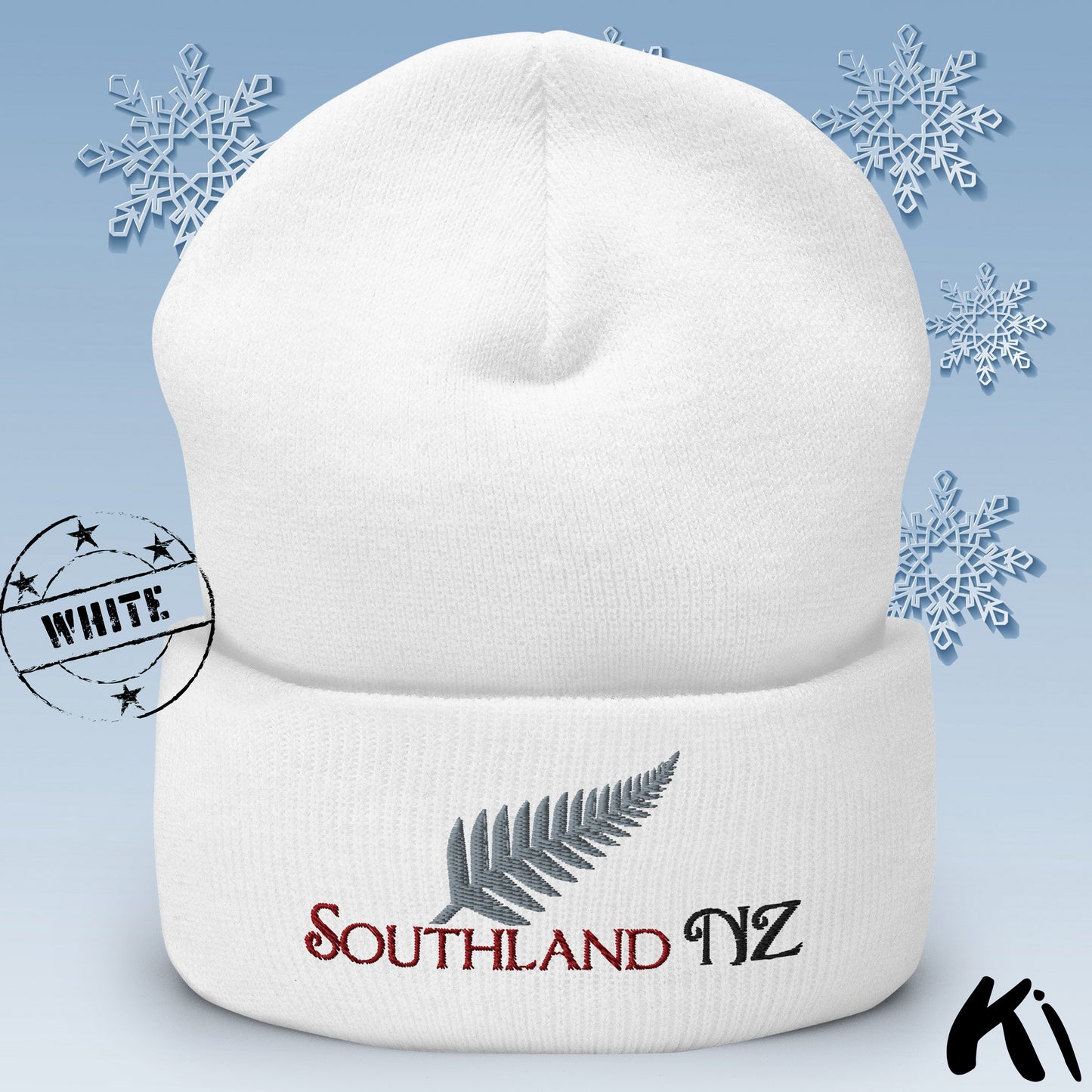 SOUTHLAND NZ Silver Fern Cuffed Beanie