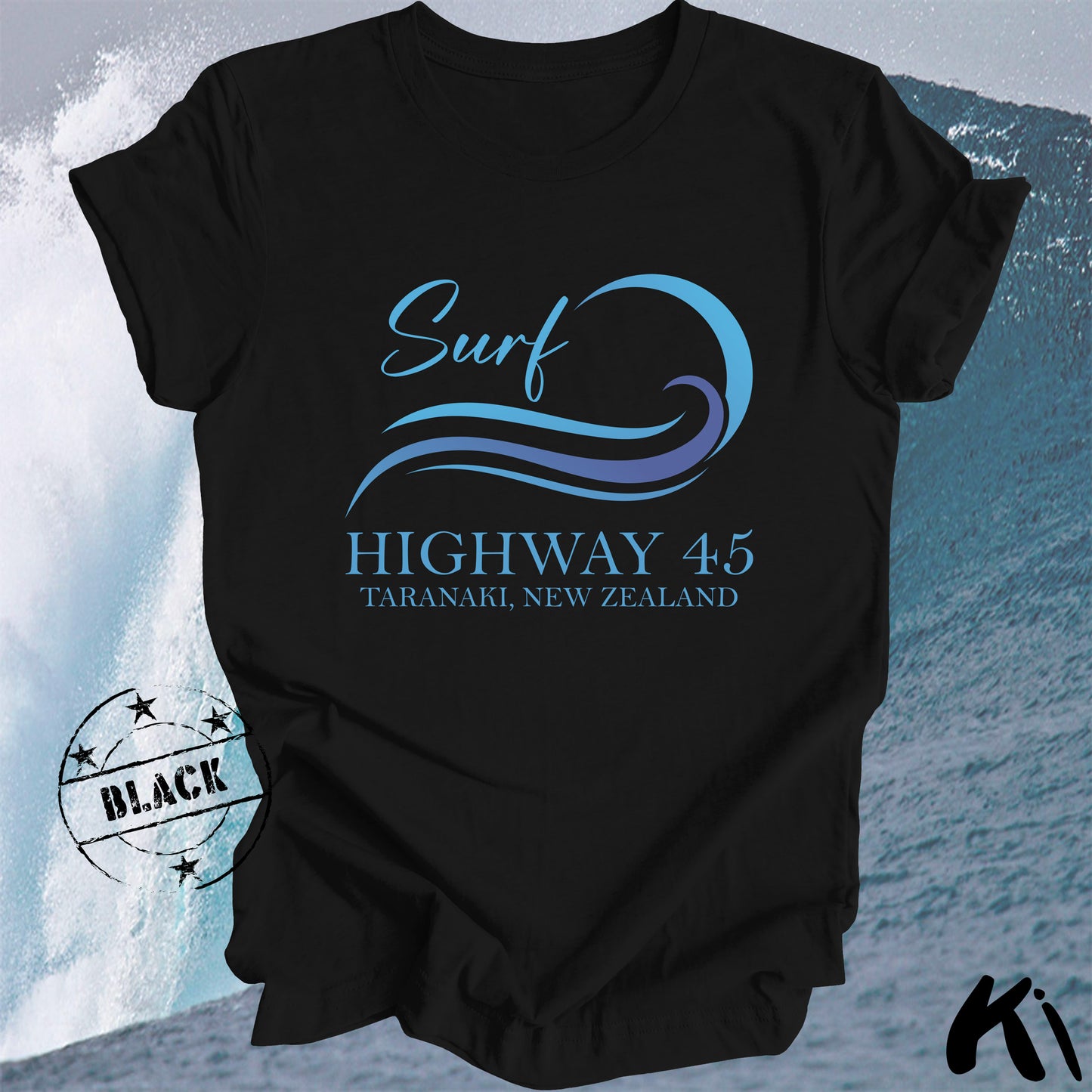 HIGHWAY 45 Taranaki New Zealand Surfing Wave Shirt