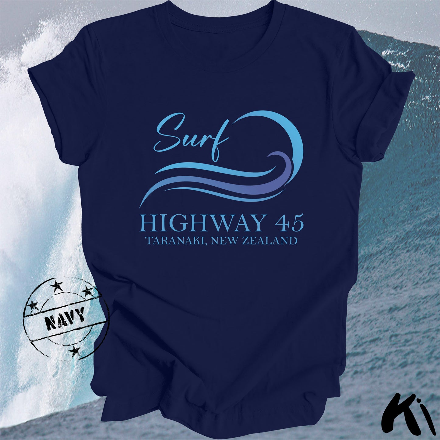 HIGHWAY 45 Taranaki New Zealand Surfing Wave Shirt