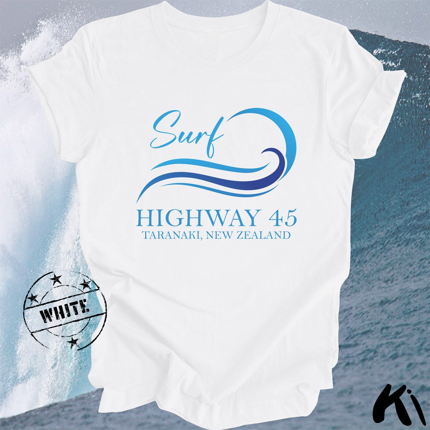 HIGHWAY 45 Taranaki New Zealand Surfing Wave Shirt