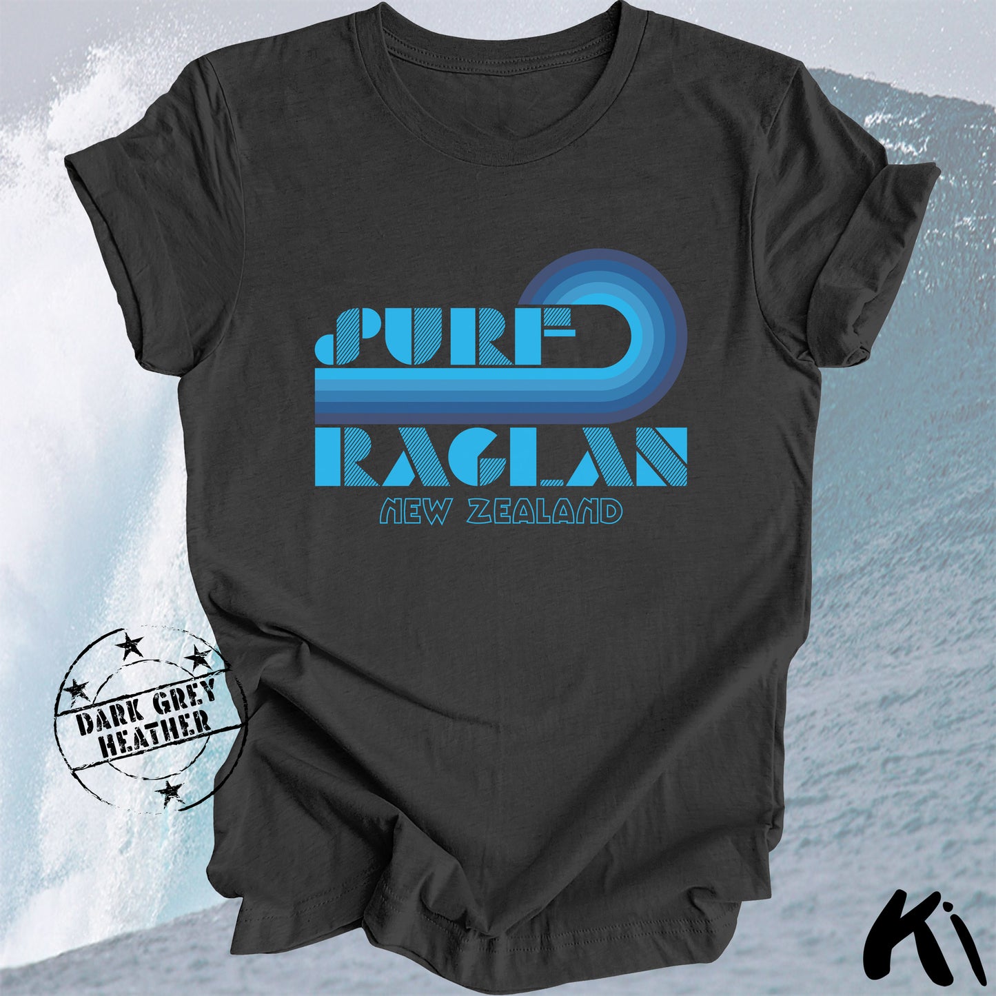 RAGLAN New Zealand Retro Surfing Wave Shirt