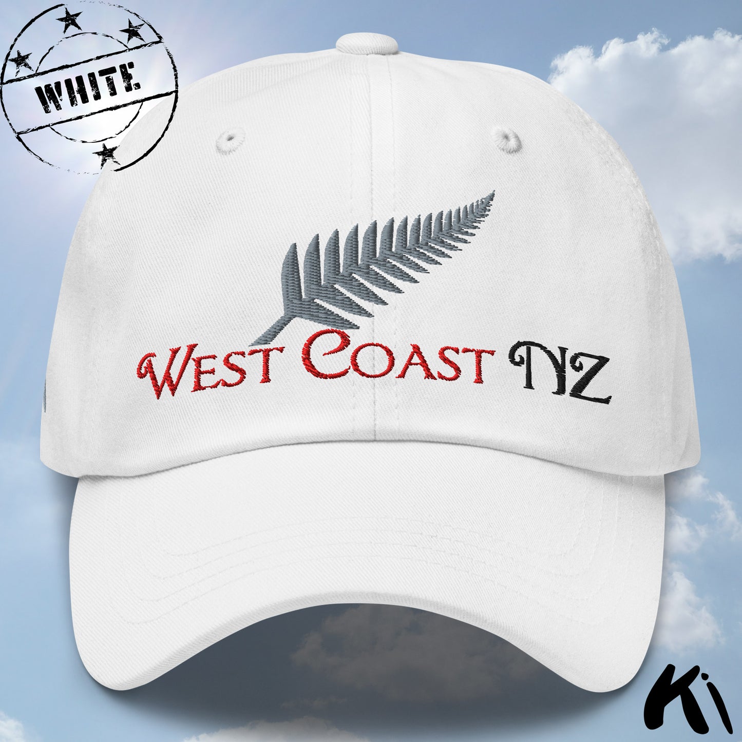 WEST COAST NZ Silver Fern Embroidered Cap