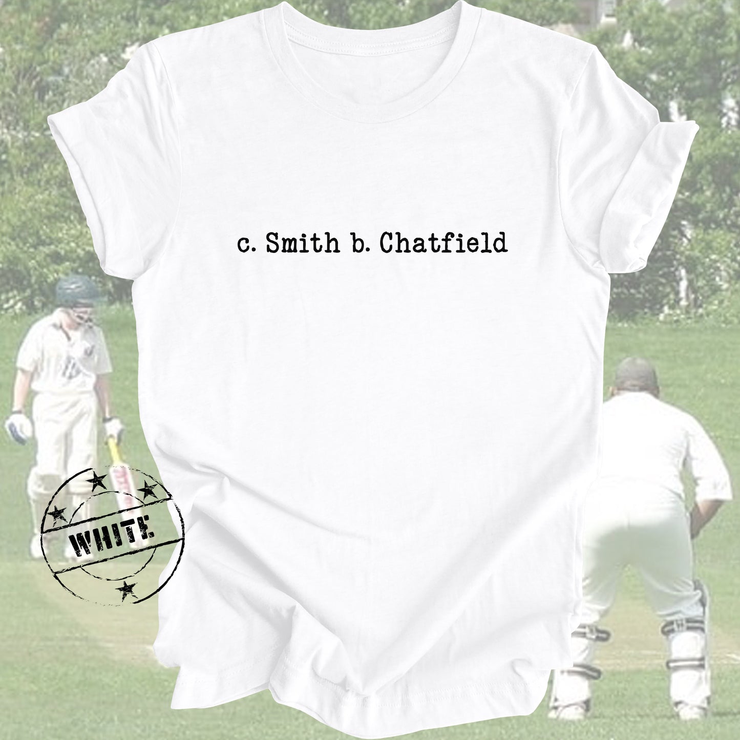 c. SMITH b. CHATFIELD Retro Cricket Shirt