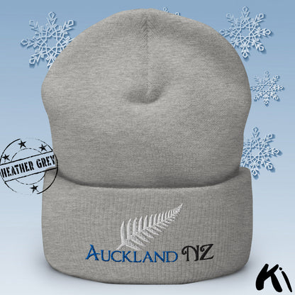 AUCKLAND NZ Silver Fern Cuffed Beanie
