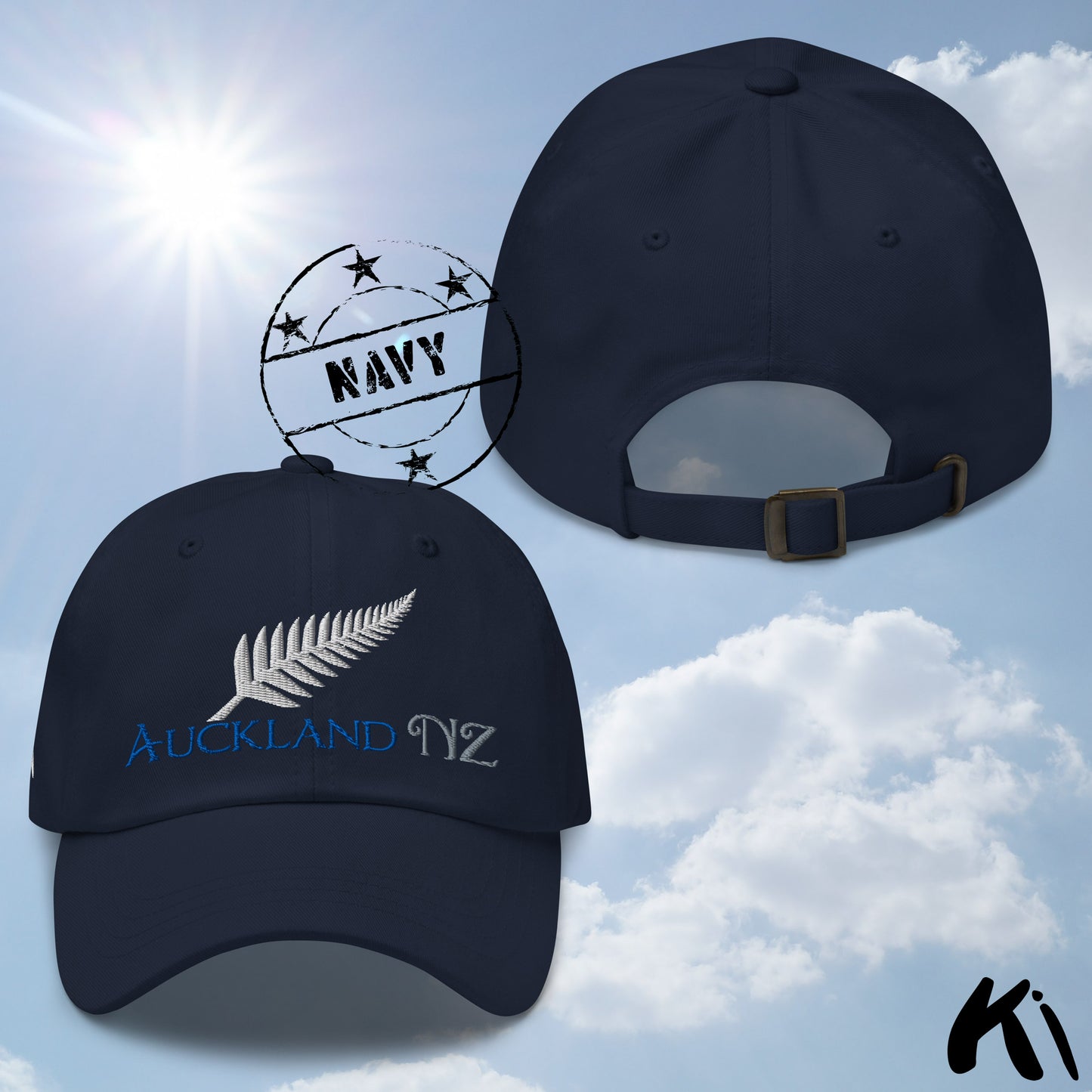 AUCKLAND NZ Silver Fern Embroidered Cap / Dad Hat