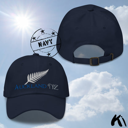 AUCKLAND NZ Silver Fern Embroidered Cap / Dad Hat