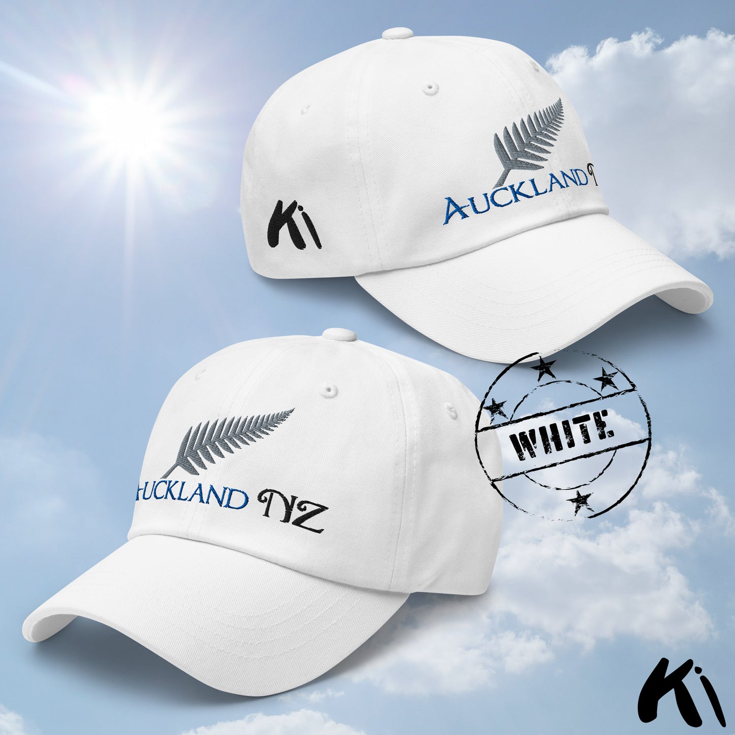 AUCKLAND NZ Silver Fern Embroidered Cap / Dad Hat