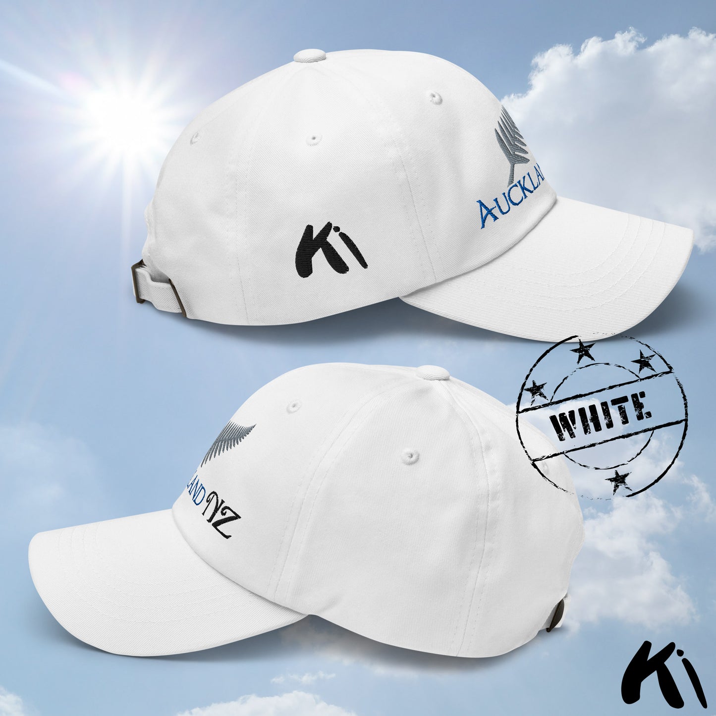 AUCKLAND NZ Silver Fern Embroidered Cap / Dad Hat