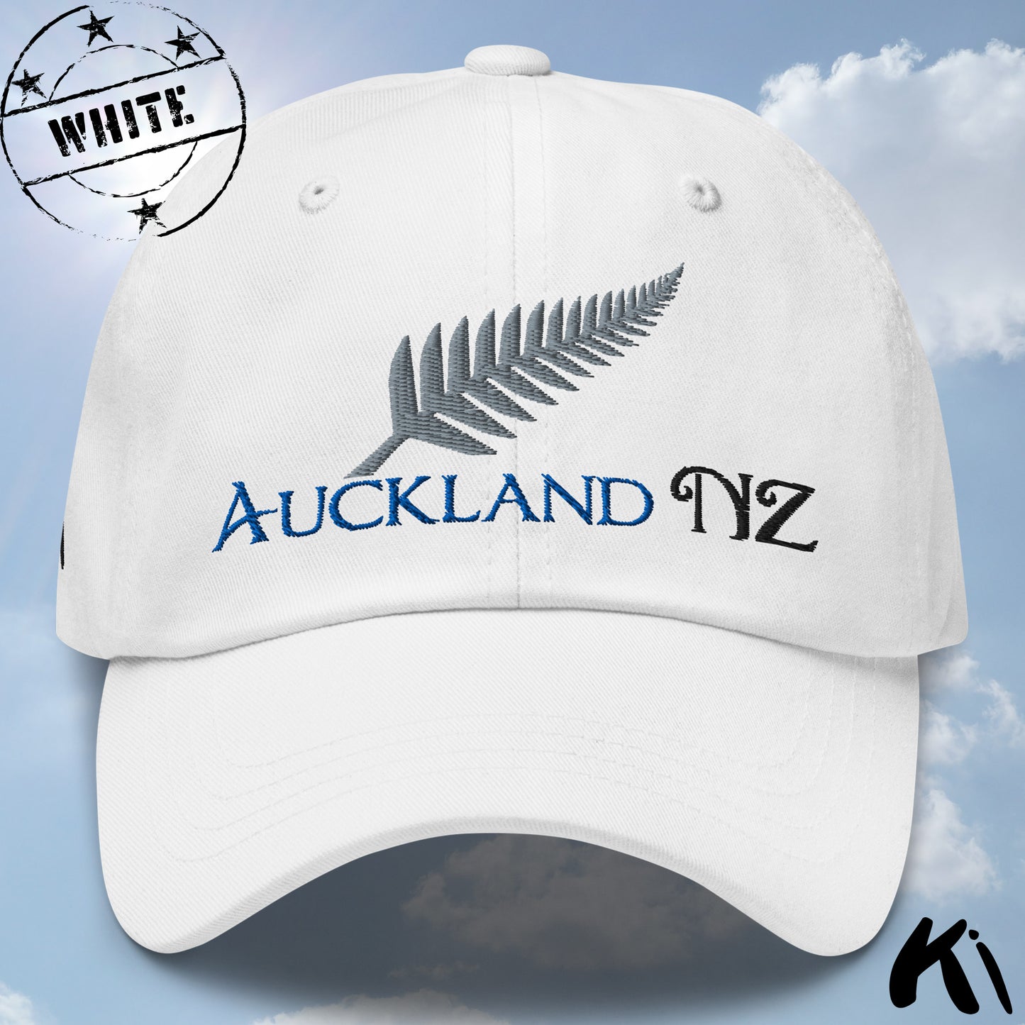 AUCKLAND NZ Silver Fern Embroidered Cap / Dad Hat