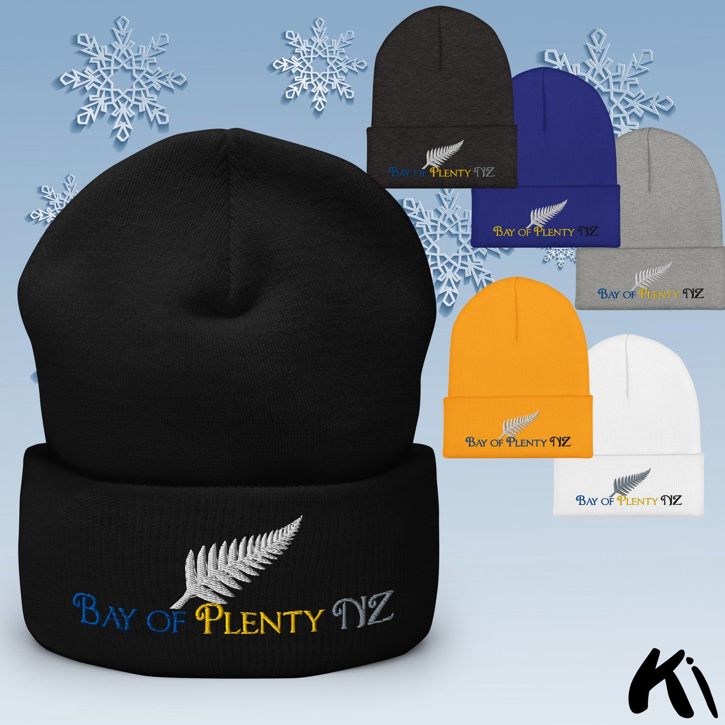 BAY OF PLENTY NZ Silver Fern Cuffed Beanie