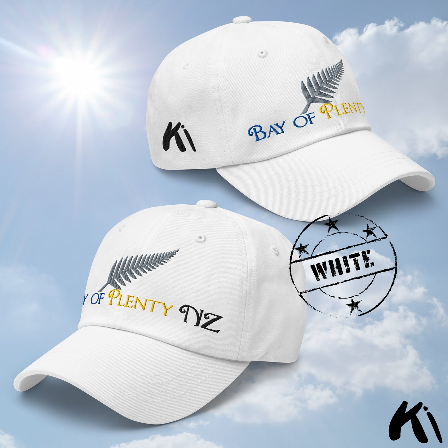 BAY OF PLENTY NZ Silver Fern Embroidered Cap / Dad Hat