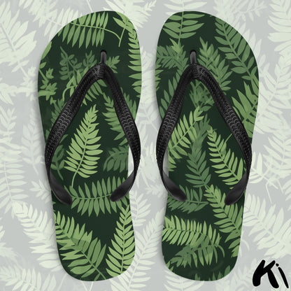 Green & Black FERN LEAF Jandals