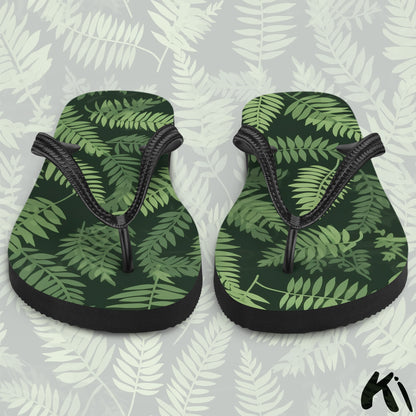 "FOREST GREEN" Fern Leaf Jandals