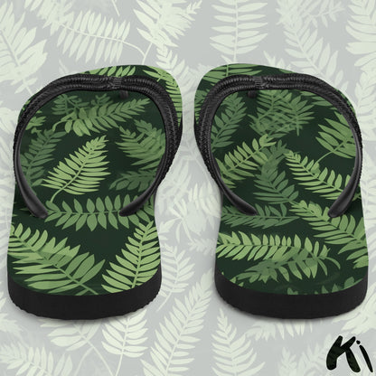"FOREST GREEN" Fern Leaf Jandals