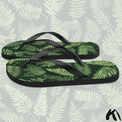 "FOREST GREEN" Fern Leaf Jandals