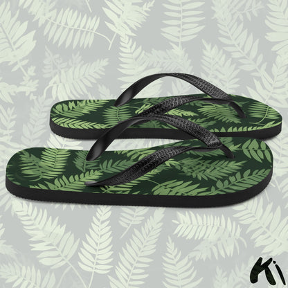 "FOREST GREEN" Fern Leaf Jandals