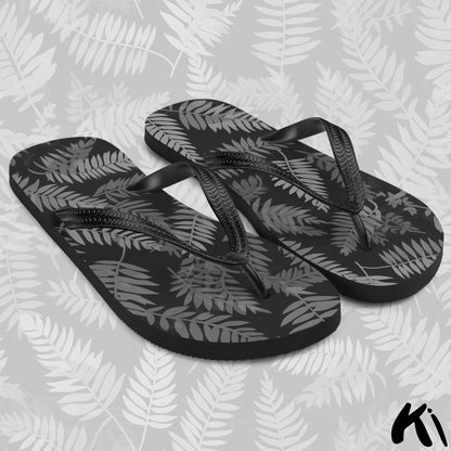 "FOREST CHARCOAL" Fern Leaf Jandals