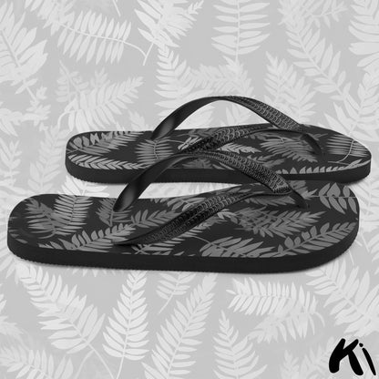 "FOREST CHARCOAL" Fern Leaf Jandals