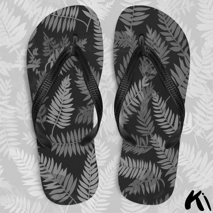 "FOREST CHARCOAL" Fern Leaf Jandals