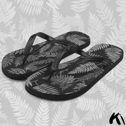 Dark Grey FERN LEAF Jandals