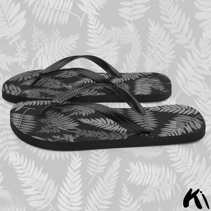 Dark Grey FERN LEAF Jandals
