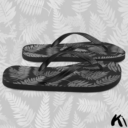 Dark Grey FERN LEAF Jandals