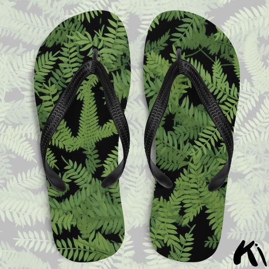 "FOREST FLOOR" Fern Leaf Jandals