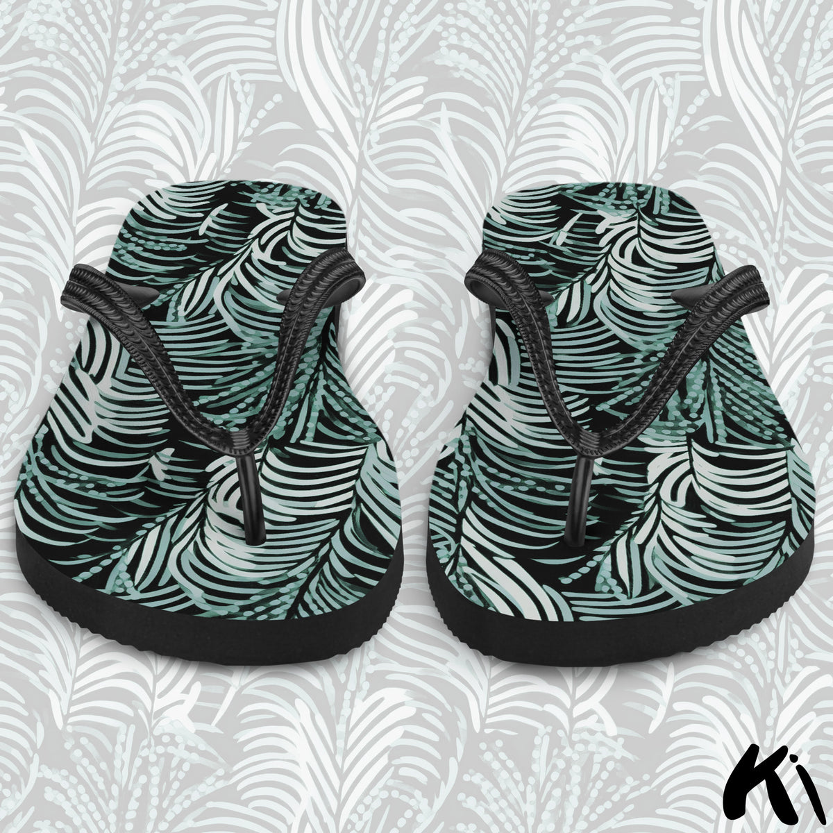 "COASTAL FERNS" Fern Leaf Jandals