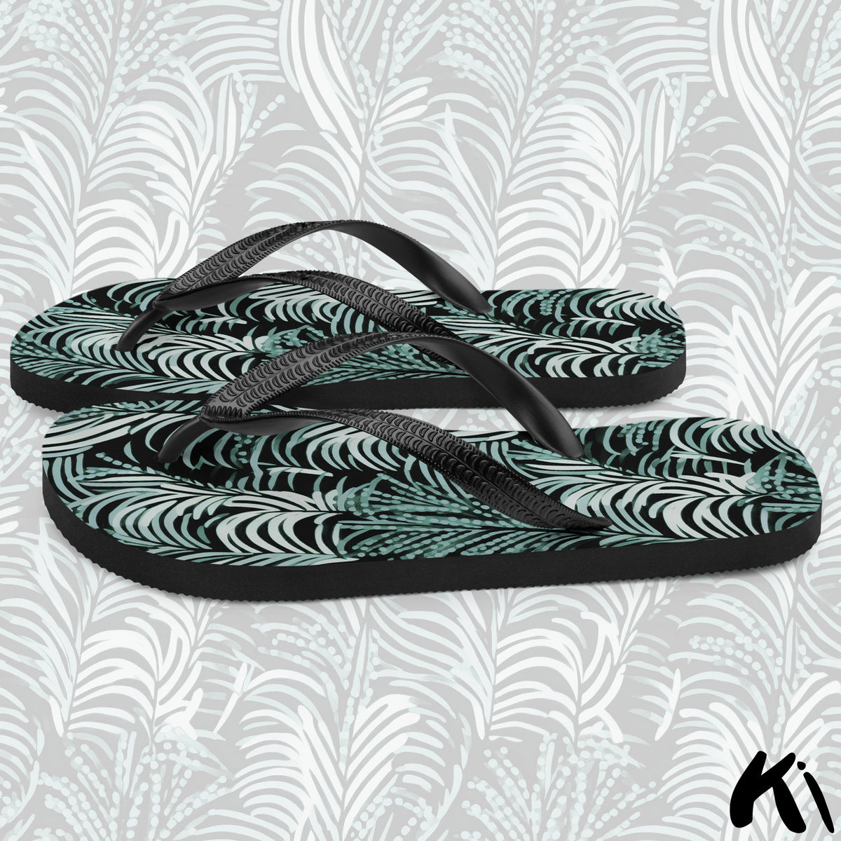 "COASTAL FERNS" Fern Leaf Jandals