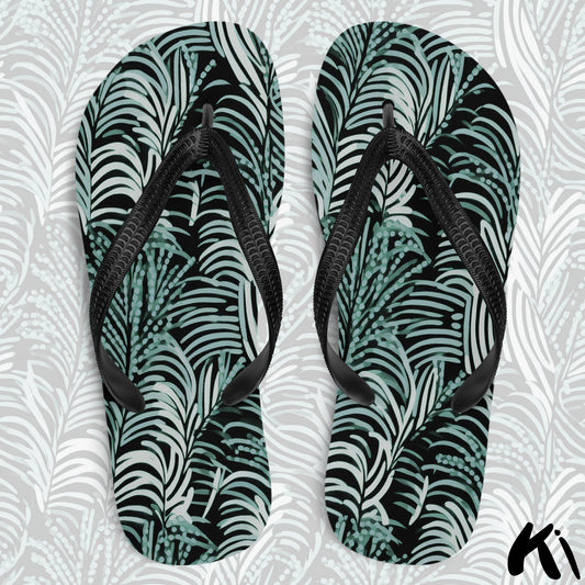 "COASTAL FERNS" Fern Leaf Jandals