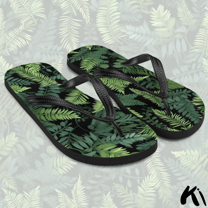"FOREST CANOPY" Fern Leaf Jandals