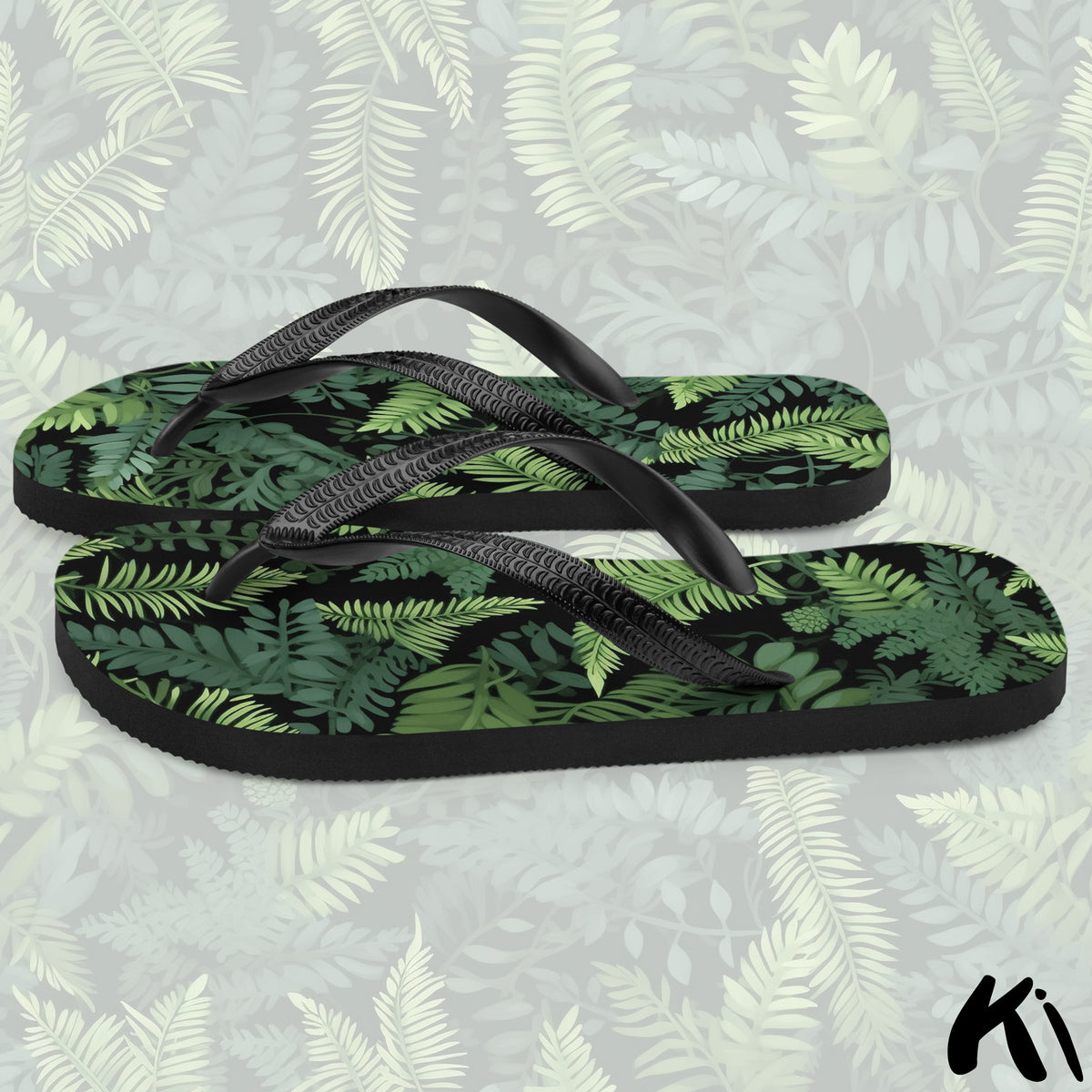 "FOREST CANOPY" Fern Leaf Jandals