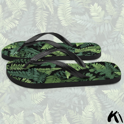 "FOREST CANOPY" Fern Leaf Jandals