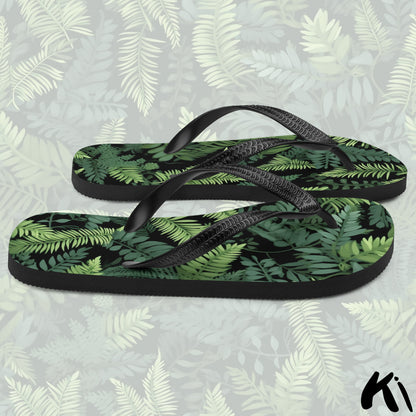 "FOREST CANOPY" Fern Leaf Jandals