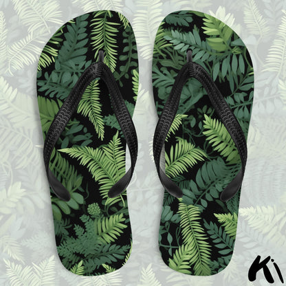"FOREST CANOPY" Fern Leaf Jandals