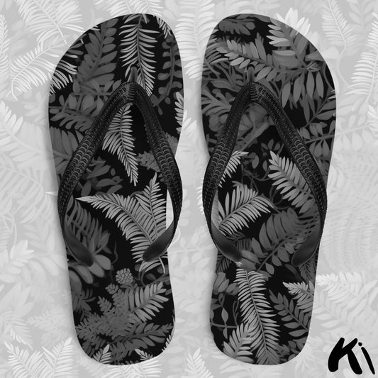 "MIDNIGHT CANOPY" Fern Leaf Jandals