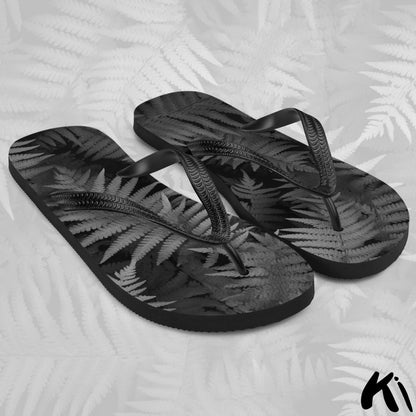 "MIDNIGHT FERNS" Fern Leaf Jandals