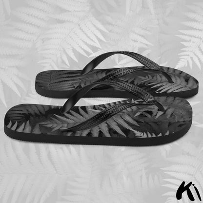 "MIDNIGHT FERNS" Fern Leaf Jandals