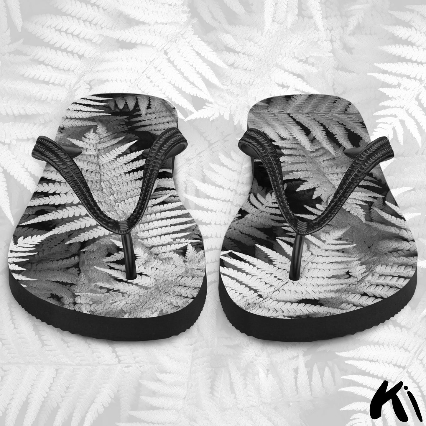 "SILVER FERNS" Fern Leaf Jandals