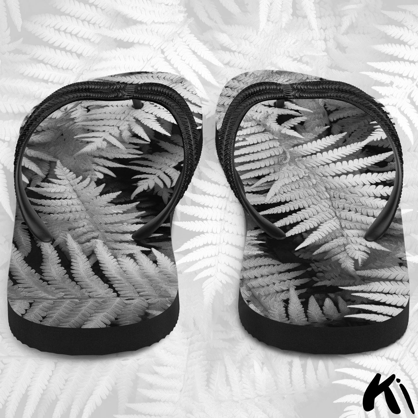 "SILVER FERNS" Fern Leaf Jandals