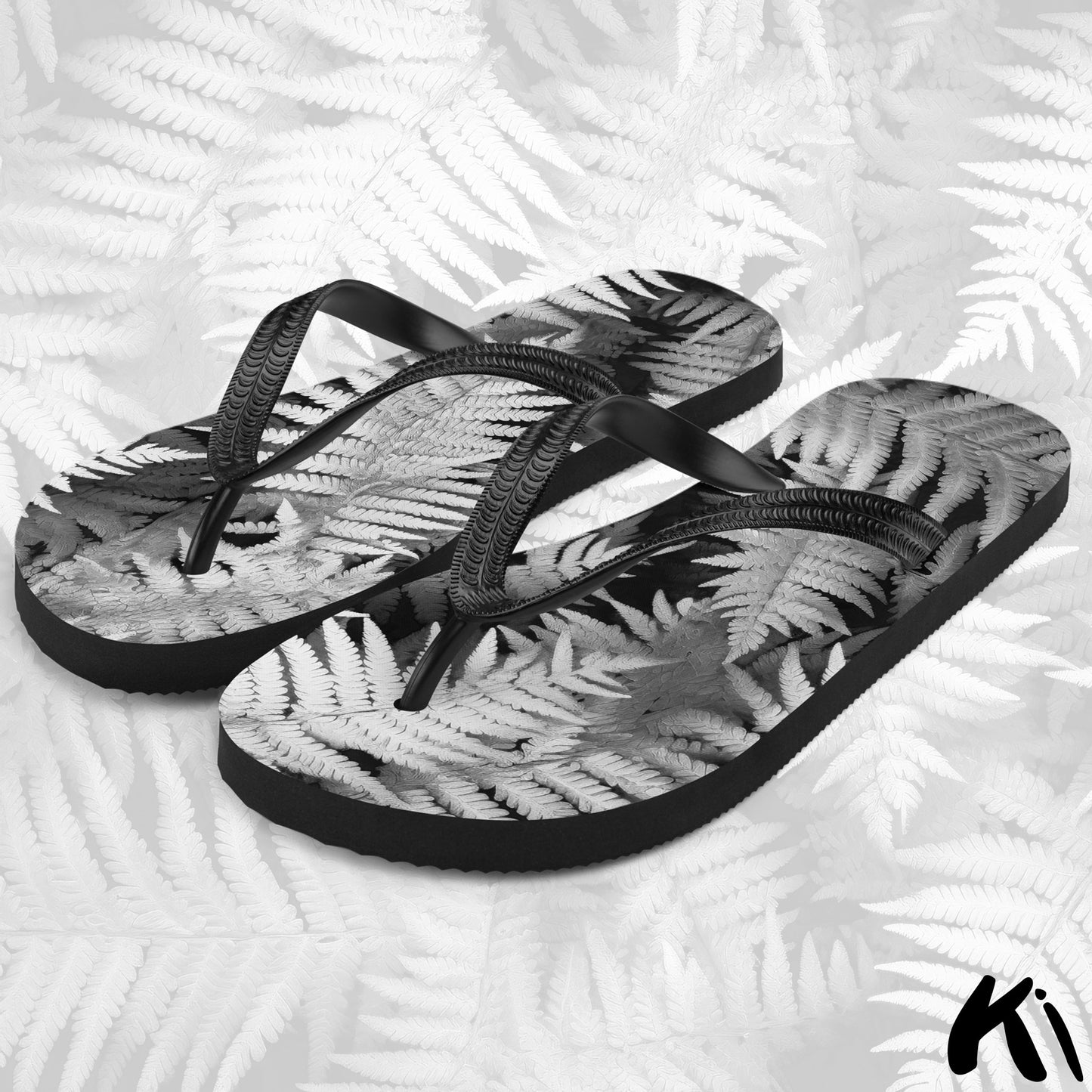 "SILVER FERNS" Fern Leaf Jandals