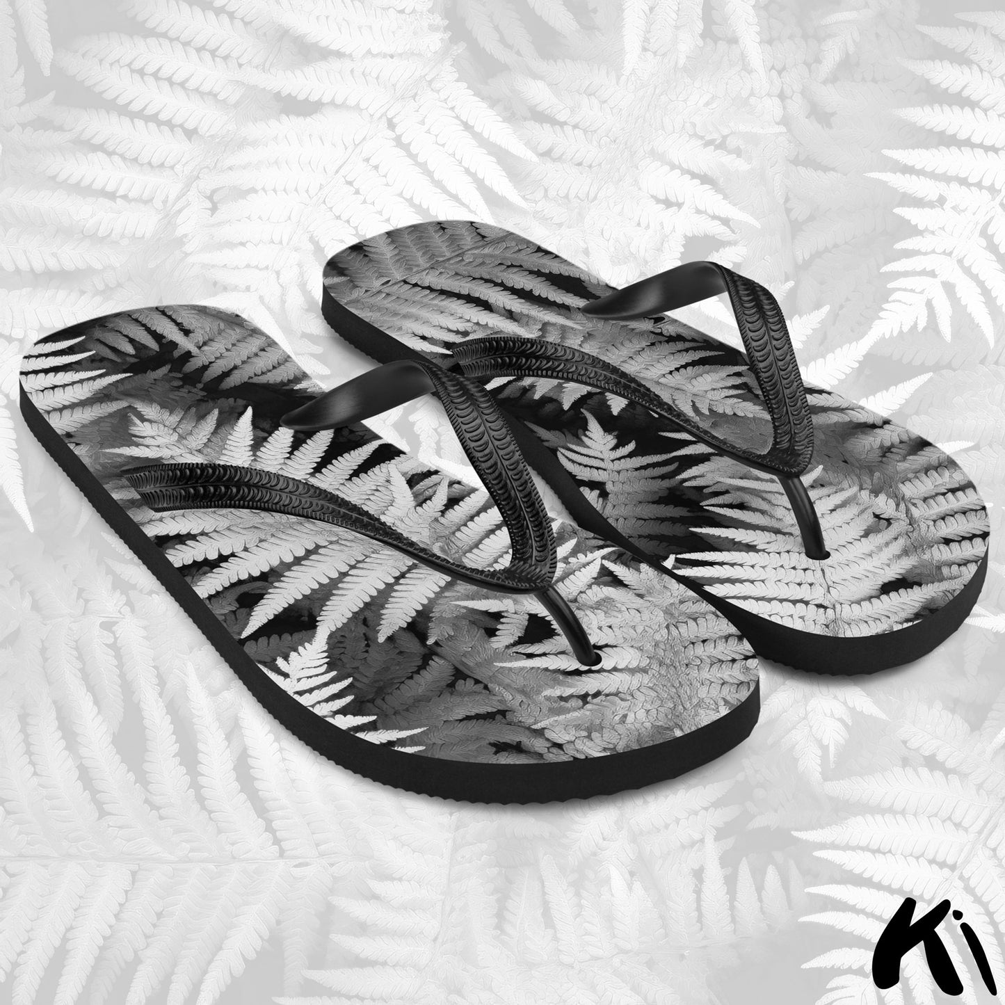 "SILVER FERNS" Fern Leaf Jandals
