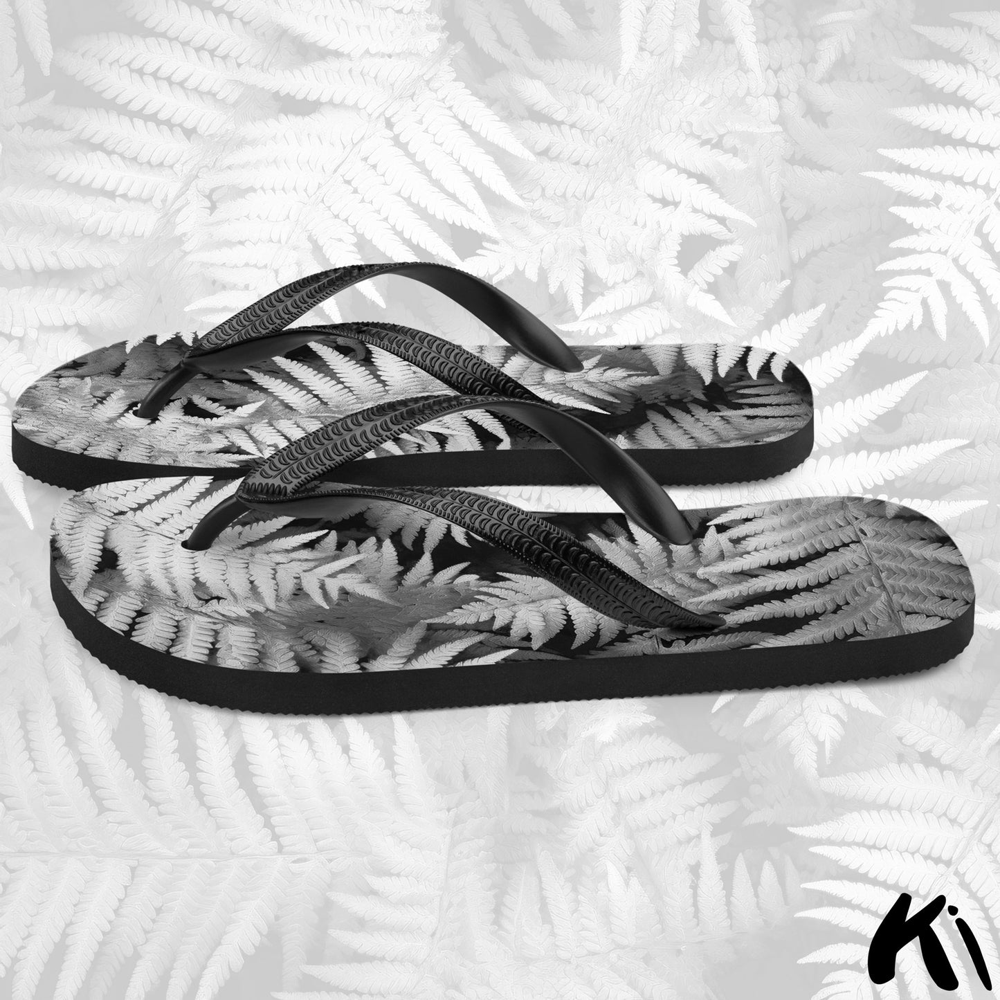 "SILVER FERNS" Fern Leaf Jandals