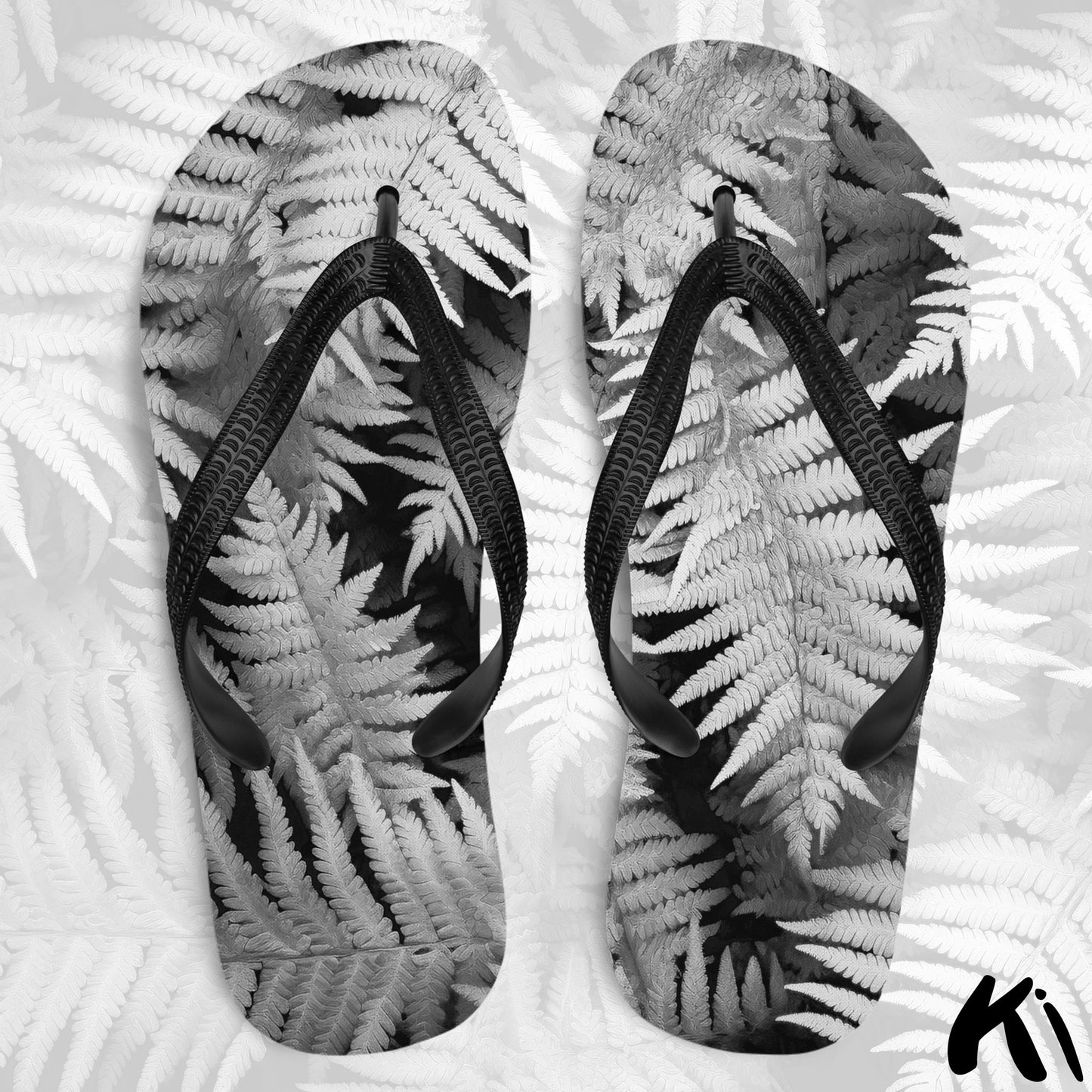 "SILVER FERNS" Fern Leaf Jandals