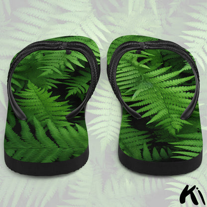 "EVERGREEN FERNS" Fern Leaf Jandals