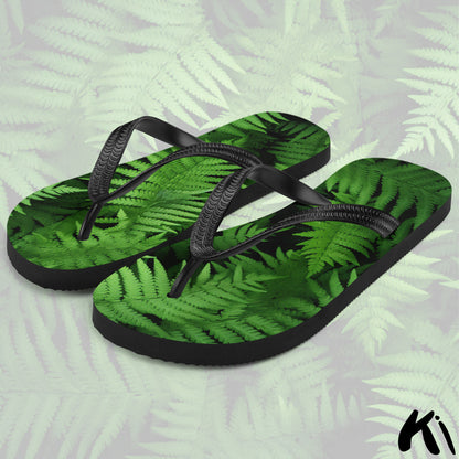 "EVERGREEN FERNS" Fern Leaf Jandals